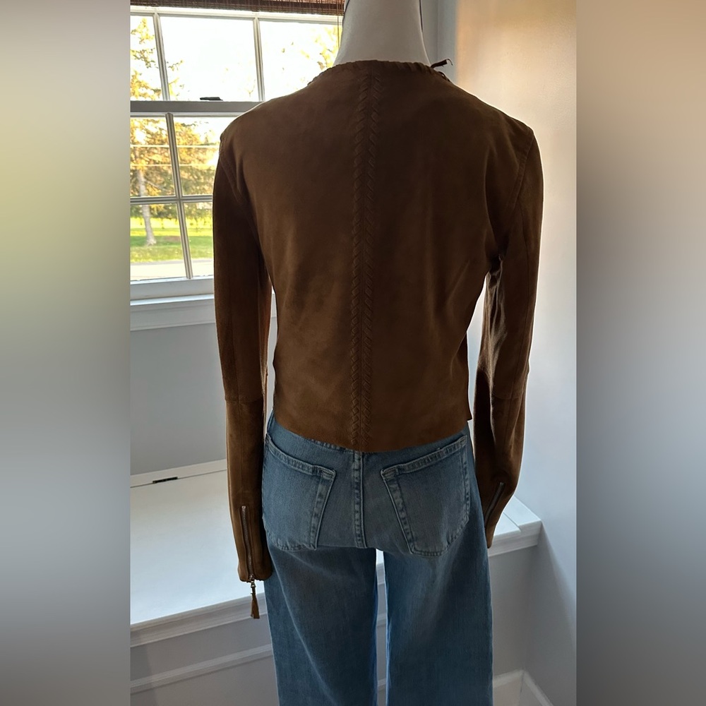 PAIGE Tobacco Color Suede Moto Jacket - Picture 13 of 16